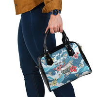 Hawaii Santa Skeleton Surfing Personalized Shoulder Handbag Mele Kalikimaka i Iulai! LT9 - Polynesian Pride