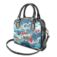 Hawaii Santa Skeleton Surfing Personalized Shoulder Handbag Mele Kalikimaka i Iulai! LT9 - Polynesian Pride