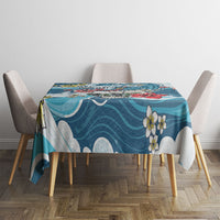Hawaii Santa Skeleton Surfing Personalized Tablecloth Mele Kalikimaka i Iulai! LT9 - Polynesian Pride