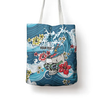 Hawaii Santa Skeleton Surfing Personalized Tote Bag Mele Kalikimaka i Iulai! LT9 - Polynesian Pride