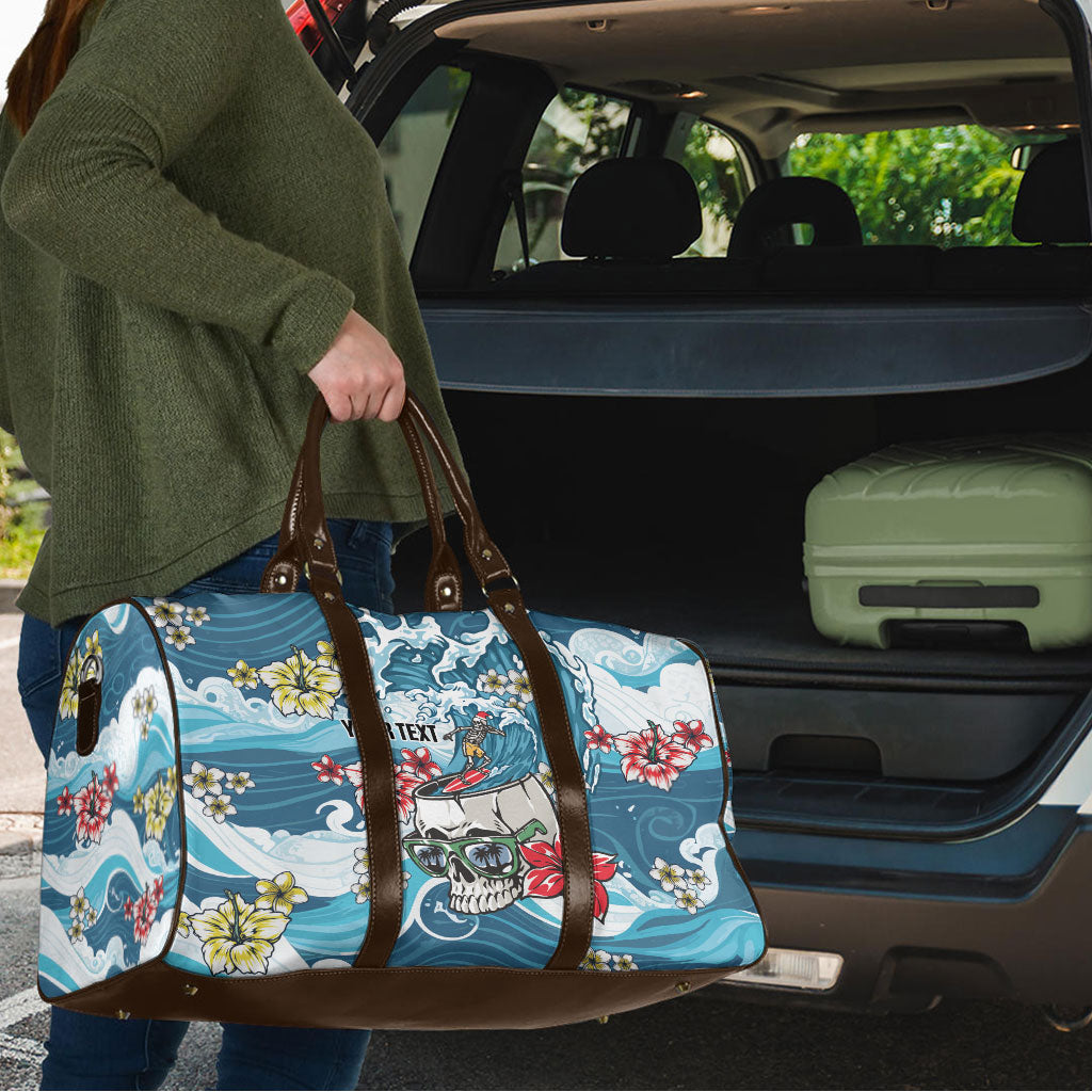Hawaii Santa Skeleton Surfing Personalized Travel Bag Mele Kalikimaka i Iulai! LT9 - Polynesian Pride