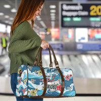 Hawaii Santa Skeleton Surfing Personalized Travel Bag Mele Kalikimaka i Iulai! LT9 - Polynesian Pride