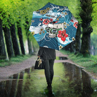 Hawaii Santa Skeleton Surfing Personalized Umbrella Mele Kalikimaka i Iulai! LT9 - Polynesian Pride
