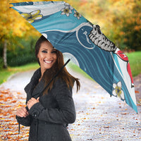Hawaii Santa Skeleton Surfing Personalized Umbrella Mele Kalikimaka i Iulai! LT9 - Polynesian Pride