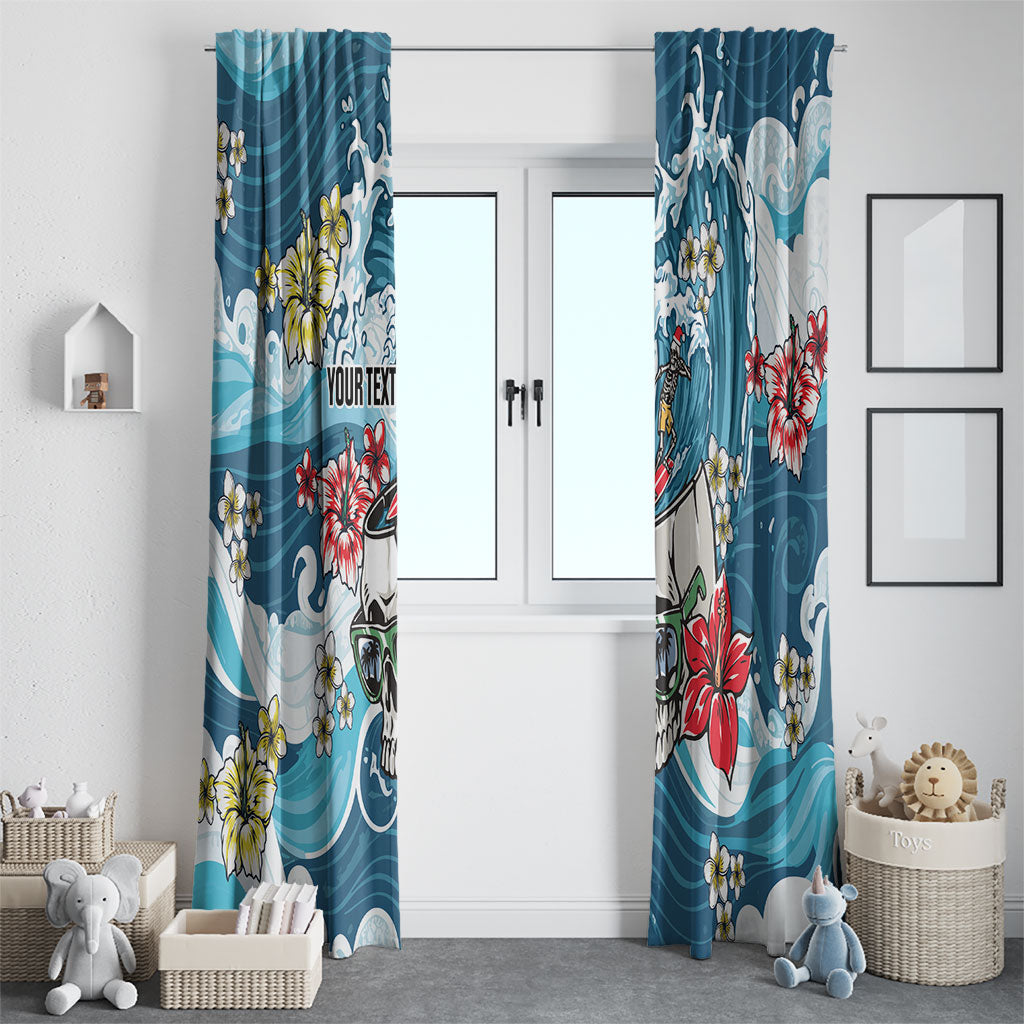 Hawaii Santa Skeleton Surfing Personalized Window Curtain Mele Kalikimaka i Iulai! LT9 - Polynesian Pride