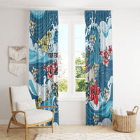 Hawaii Santa Skeleton Surfing Personalized Window Curtain Mele Kalikimaka i Iulai! LT9 - Polynesian Pride