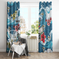 Hawaii Santa Skeleton Surfing Personalized Window Curtain Mele Kalikimaka i Iulai! LT9 - Polynesian Pride