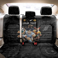 Custom Rugby Southern Hemisphere Back Car Seat Cover Argentina AUNZ South Africa Mascot Black - Polynesian Pride
