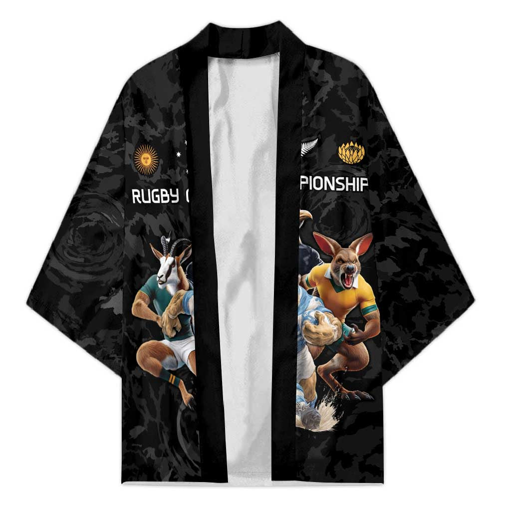 Custom Rugby Southern Hemisphere Kimono Argentina AUNZ South Africa Mascot Black - Polynesian Pride