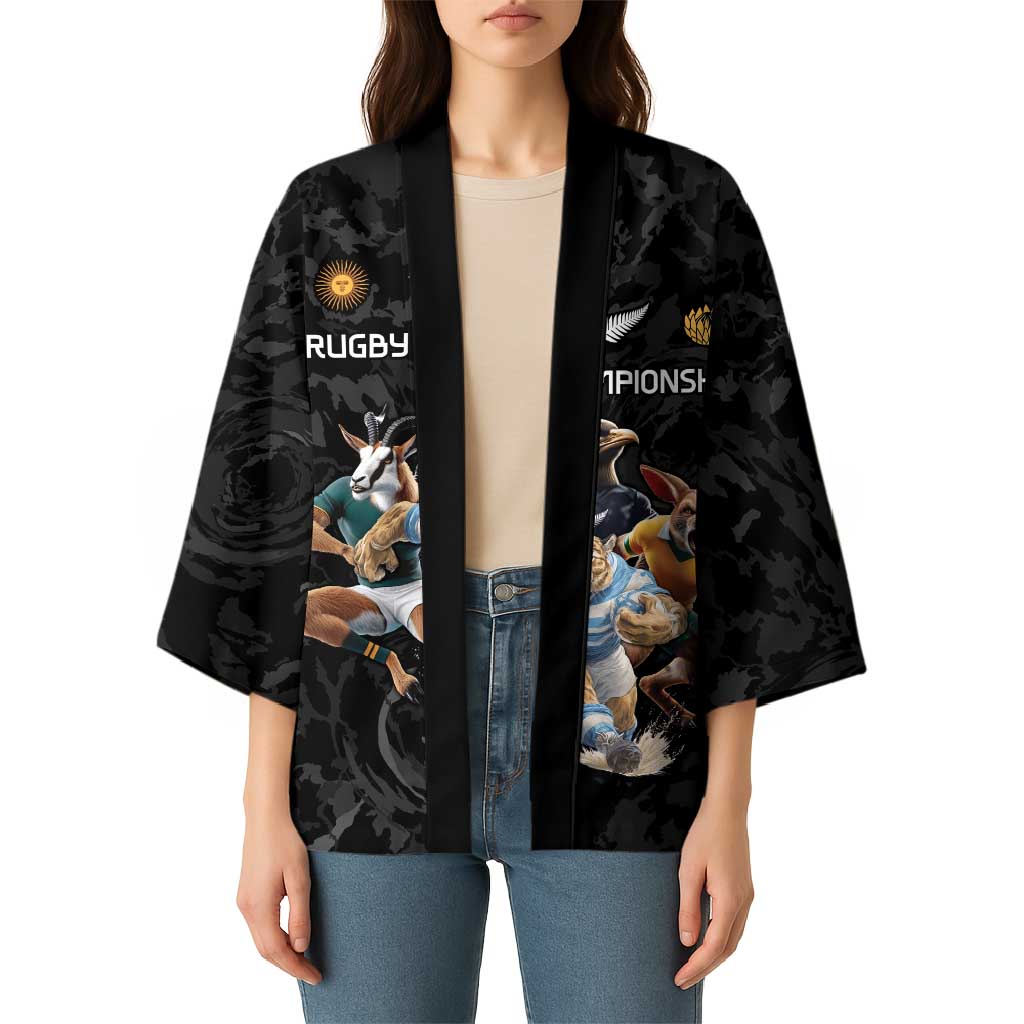 Custom Rugby Southern Hemisphere Kimono Argentina AUNZ South Africa Mascot Black - Polynesian Pride