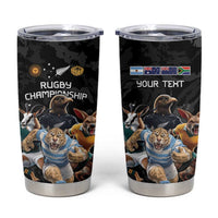 Custom Rugby Southern Hemisphere Tumbler Cup Argentina AUNZ South Africa Mascot Black - Polynesian Pride