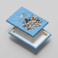 Custom Rugby Southern Hemisphere Canvas Wall Art Argentina AUNZ South Africa Mascot Blue - Polynesian Pride