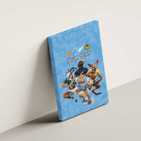 Custom Rugby Southern Hemisphere Canvas Wall Art Argentina AUNZ South Africa Mascot Blue - Polynesian Pride