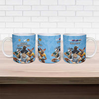 Custom Rugby Southern Hemisphere Ceramic Mug Argentina AUNZ South Africa Mascot Blue - Polynesian Pride