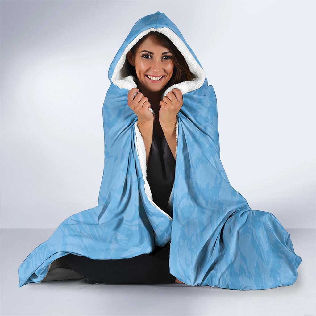 Custom Rugby Southern Hemisphere Hooded Blanket Argentina AUNZ South Africa Mascot Blue - Polynesian Pride