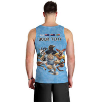 Custom Rugby Southern Hemisphere Men Tank Top Argentina AUNZ South Africa Mascot Blue - Polynesian Pride