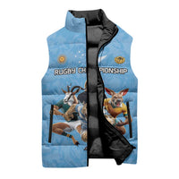 Custom Rugby Southern Hemisphere Sleeveless Puffer Jacket Argentina AUNZ South Africa Mascot Blue - Polynesian Pride