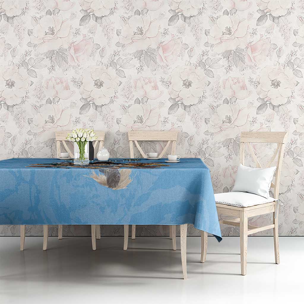 Custom Rugby Southern Hemisphere Tablecloth Argentina AUNZ South Africa Mascot Blue - Polynesian Pride