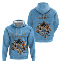 Custom Rugby Southern Hemisphere Zip Hoodie Argentina AUNZ South Africa Mascot Blue - Polynesian Pride