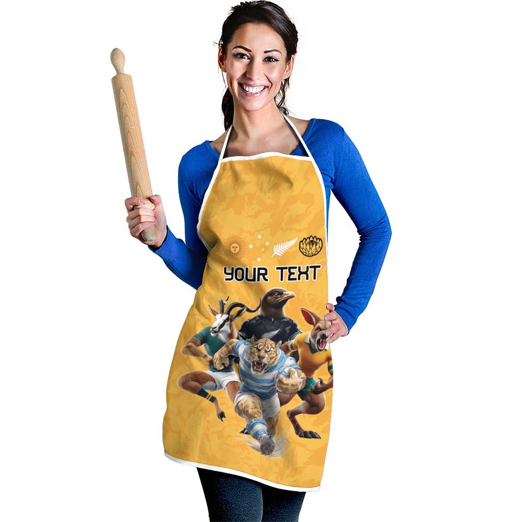 Custom Rugby Southern Hemisphere Apron Argentina AUNZ South Africa Mascot Gold - Polynesian Pride
