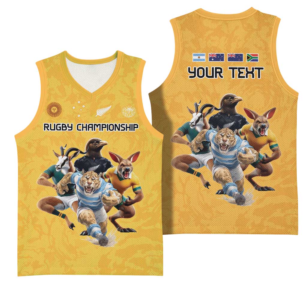 Custom Rugby Southern Hemisphere Basketball Jersey Argentina AUNZ South Africa Mascot Gold - Polynesian Pride