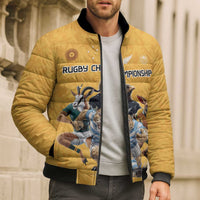 Custom Rugby Southern Hemisphere Bomber Puffer Jacket Argentina AUNZ South Africa Mascot Gold - Polynesian Pride
