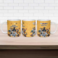 Custom Rugby Southern Hemisphere Ceramic Mug Argentina AUNZ South Africa Mascot Gold - Polynesian Pride