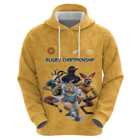 Custom Rugby Southern Hemisphere Hoodie Argentina AUNZ South Africa Mascot Gold - Polynesian Pride