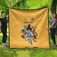 Custom Rugby Southern Hemisphere Quilt Argentina AUNZ South Africa Mascot Gold - Polynesian Pride