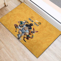 Custom Rugby Southern Hemisphere Rubber Doormat Argentina AUNZ South Africa Mascot Gold - Polynesian Pride