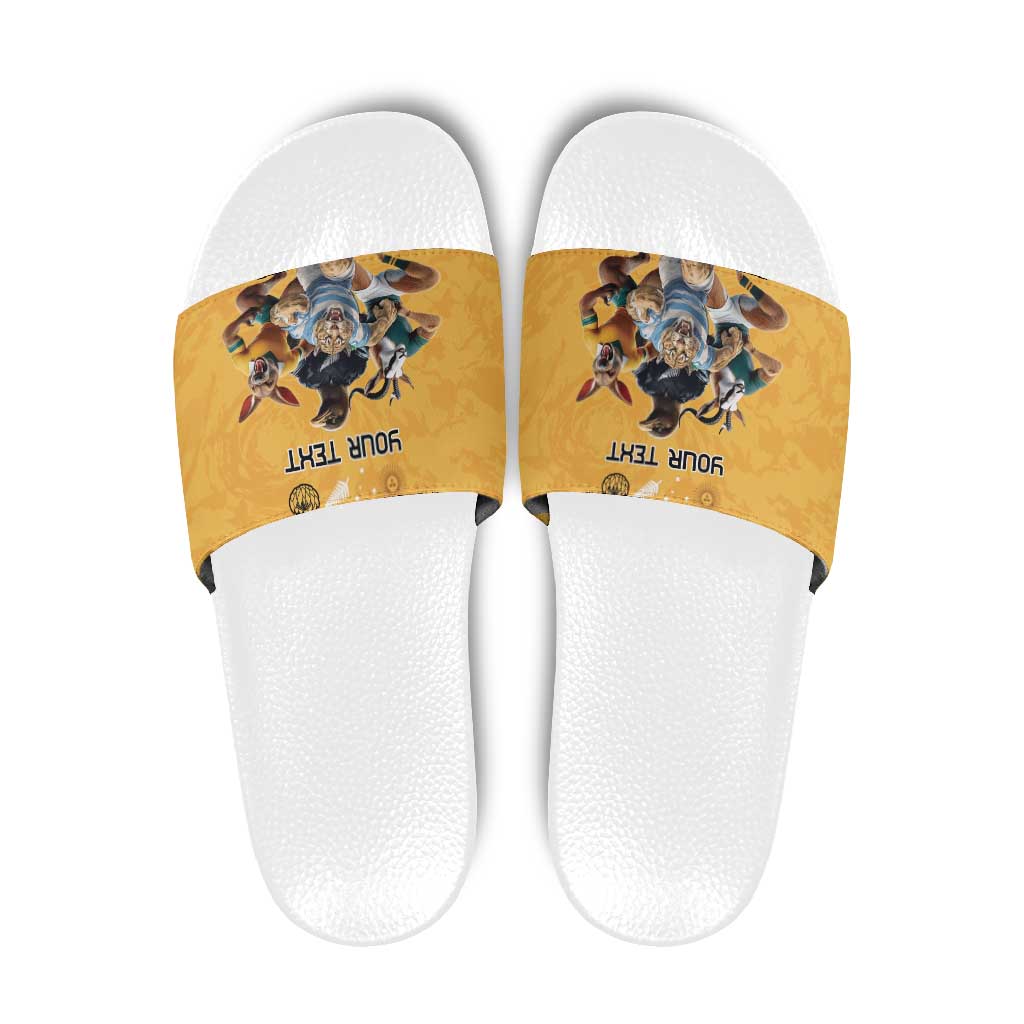 Custom Rugby Southern Hemisphere Slide Sandals Argentina AUNZ South Africa Mascot Gold - Polynesian Pride