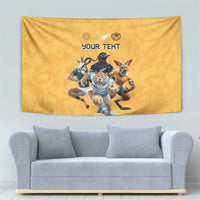 Custom Rugby Southern Hemisphere Tapestry Argentina AUNZ South Africa Mascot Gold - Polynesian Pride