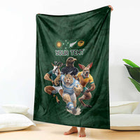 Custom Rugby Southern Hemisphere Blanket Argentina AUNZ South Africa Mascot Green - Polynesian Pride