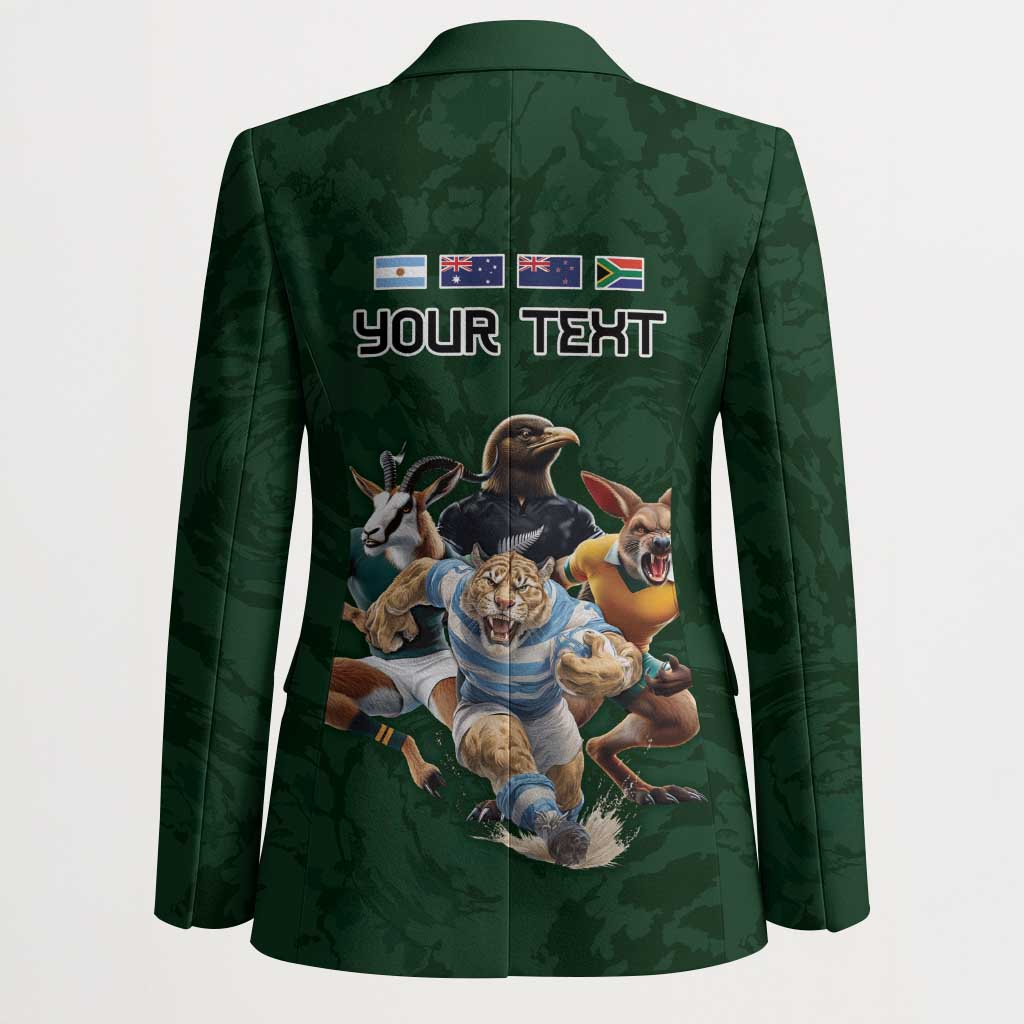 Custom Rugby Southern Hemisphere Blazer Argentina AUNZ South Africa Mascot Green - Polynesian Pride