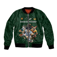 Custom Rugby Southern Hemisphere Bomber Jacket Argentina AUNZ South Africa Mascot Green - Polynesian Pride