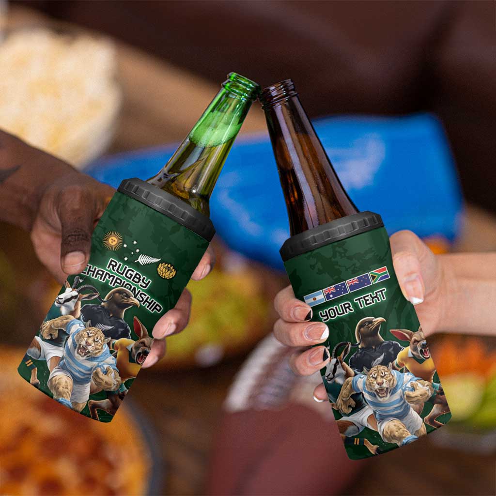 Custom Rugby Southern Hemisphere 4 in 1 Can Cooler Tumbler Argentina AUNZ South Africa Mascot Green - Polynesian Pride