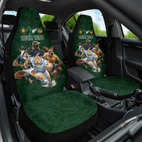 Custom Rugby Southern Hemisphere Car Seat Cover Argentina AUNZ South Africa Mascot Green - Polynesian Pride