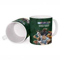 Custom Rugby Southern Hemisphere Ceramic Mug Argentina AUNZ South Africa Mascot Green - Polynesian Pride