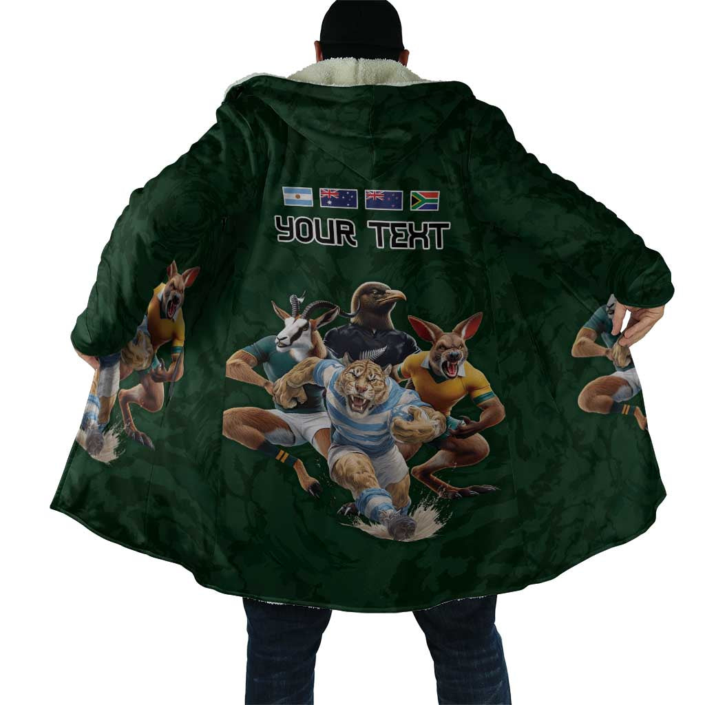 Custom Rugby Southern Hemisphere Cloak Argentina AUNZ South Africa Mascot Green - Polynesian Pride