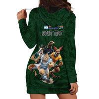 Custom Rugby Southern Hemisphere Hoodie Dress Argentina AUNZ South Africa Mascot Green - Polynesian Pride