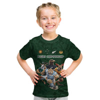 Custom Rugby Southern Hemisphere Kid T Shirt Argentina AUNZ South Africa Mascot Green - Polynesian Pride