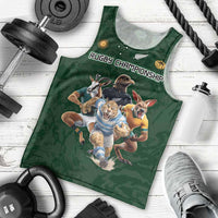 Custom Rugby Southern Hemisphere Men Tank Top Argentina AUNZ South Africa Mascot Green - Polynesian Pride