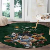 Custom Rugby Southern Hemisphere Round Carpet Argentina AUNZ South Africa Mascot Green - Polynesian Pride