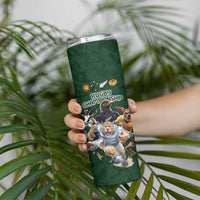 Custom Rugby Southern Hemisphere Skinny Tumbler Argentina AUNZ South Africa Mascot Green - Polynesian Pride