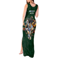 Custom Rugby Southern Hemisphere Tank Maxi Dress Argentina AUNZ South Africa Mascot Green - Polynesian Pride