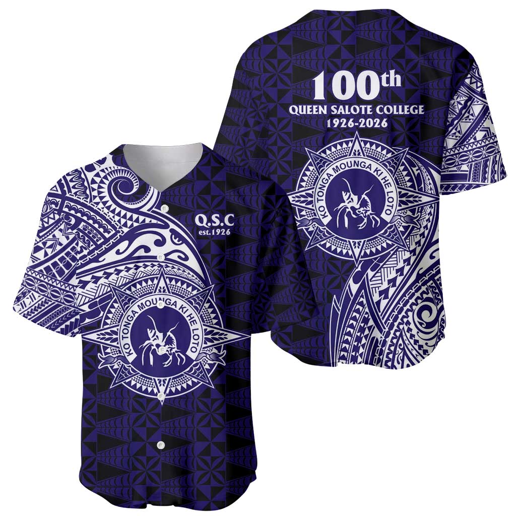 Tonga Queen Salote College 100th Years Baseball Jersey Est 1926 Tongan Ngatu Tapa - Polynesian Pride