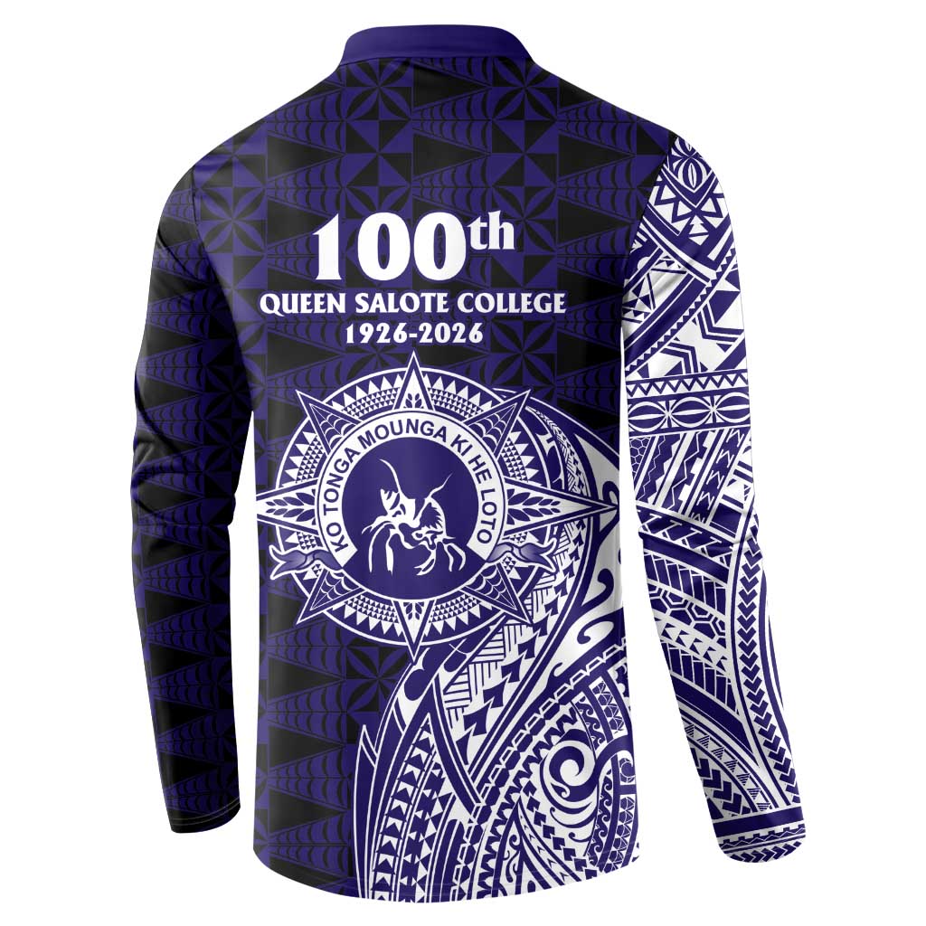 Tonga Queen Salote College 100th Years Button Sweatshirt Est 1926 Tongan Ngatu Tapa - Polynesian Pride
