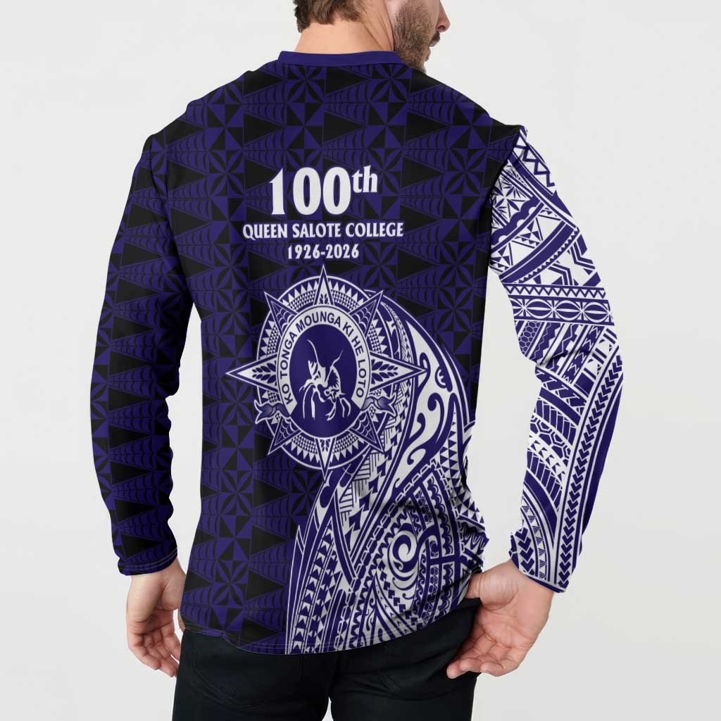 Tonga Queen Salote College 100th Years Button Sweatshirt Est 1926 Tongan Ngatu Tapa - Polynesian Pride