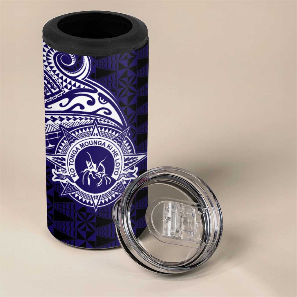 Tonga Queen Salote College 100th Years 4 in 1 Can Cooler Tumbler Est 1926 Tongan Ngatu Tapa - Polynesian Pride