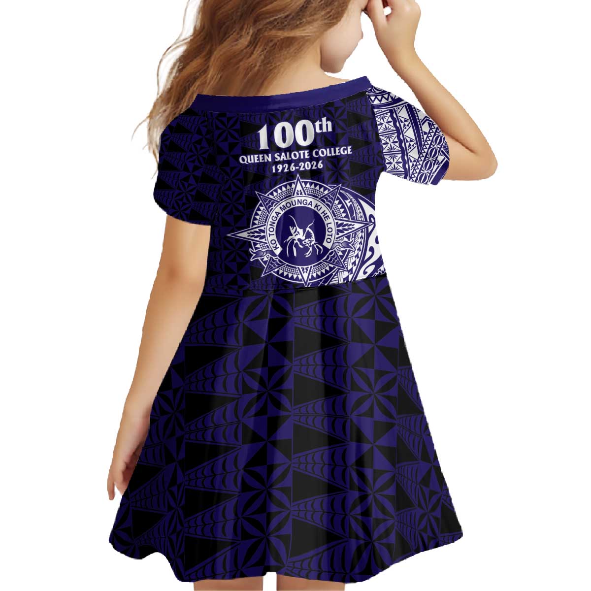 Tonga Queen Salote College 100th Years Family Matching Off The Shoulder Long Sleeve Dress and Hawaiian Shirt Est 1926 Tongan Ngatu Tapa - Polynesian Pride
